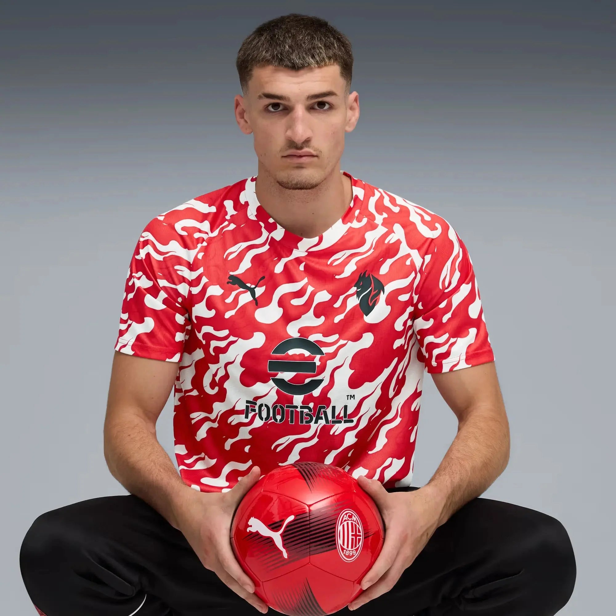 Puma 2025-26 AC Milan Men's Pre-Match Soccer Jersey