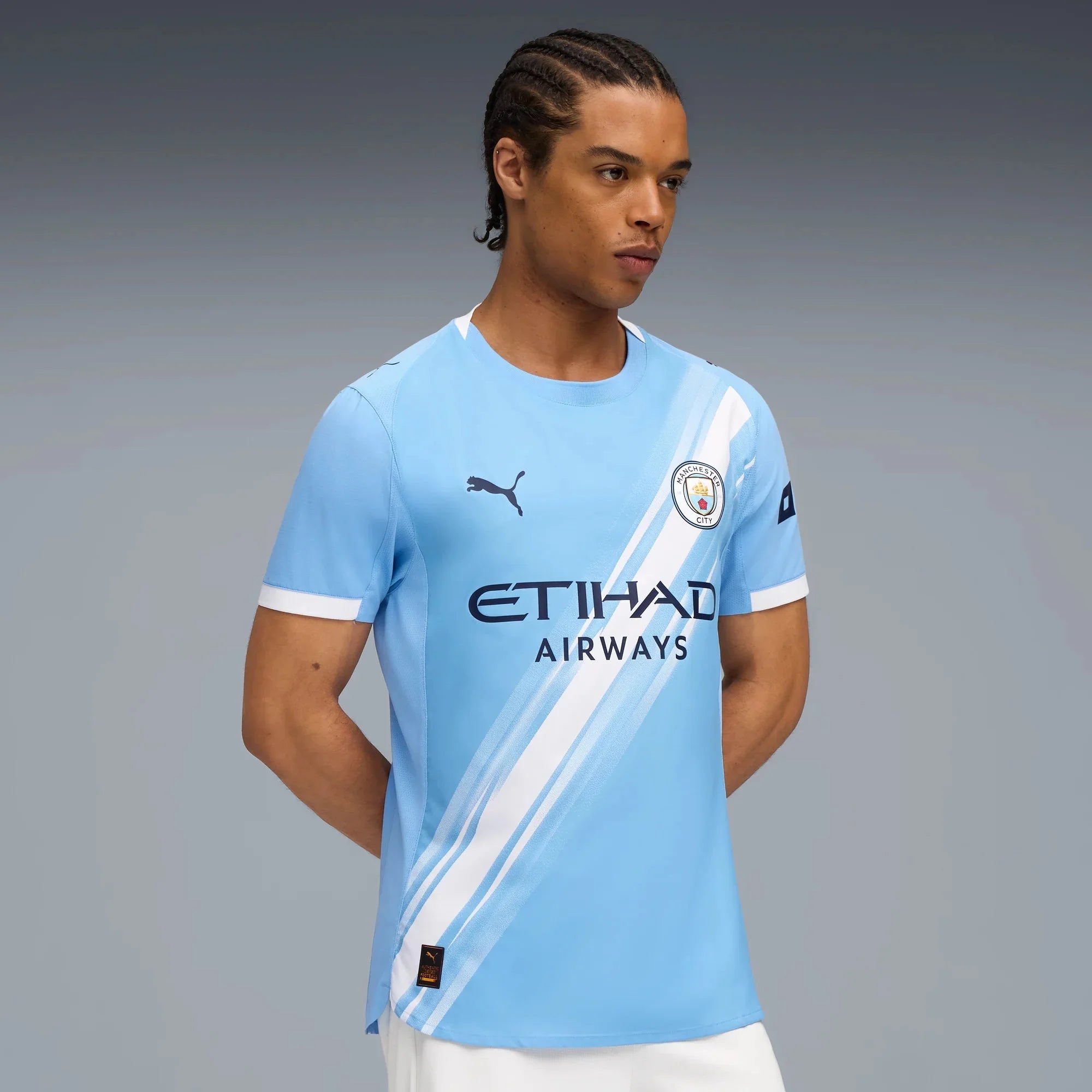 Puma 2025-26 Manchester City Men's Authentic Home Soccer Jersey