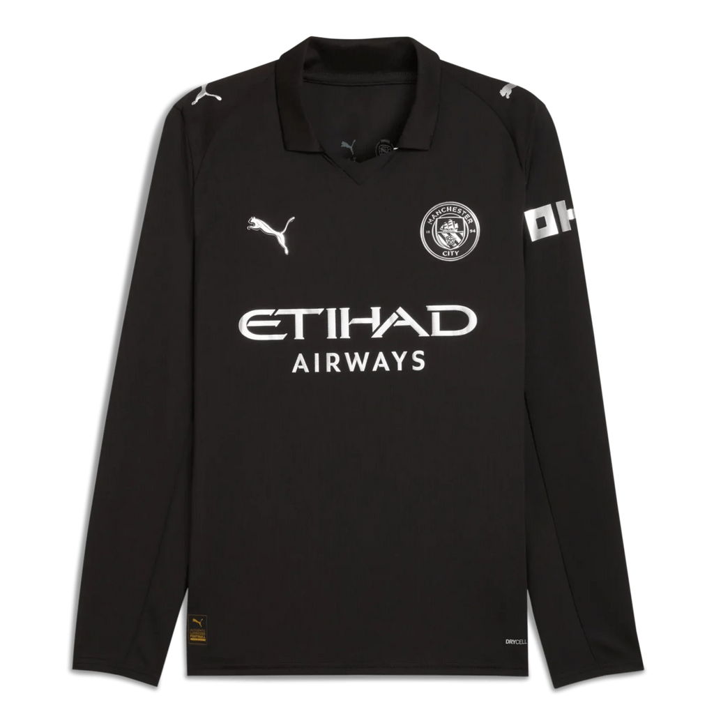 Puma 2025-26 Manchester City Men's Stadium Away Long-Sleeve Soccer Jersey