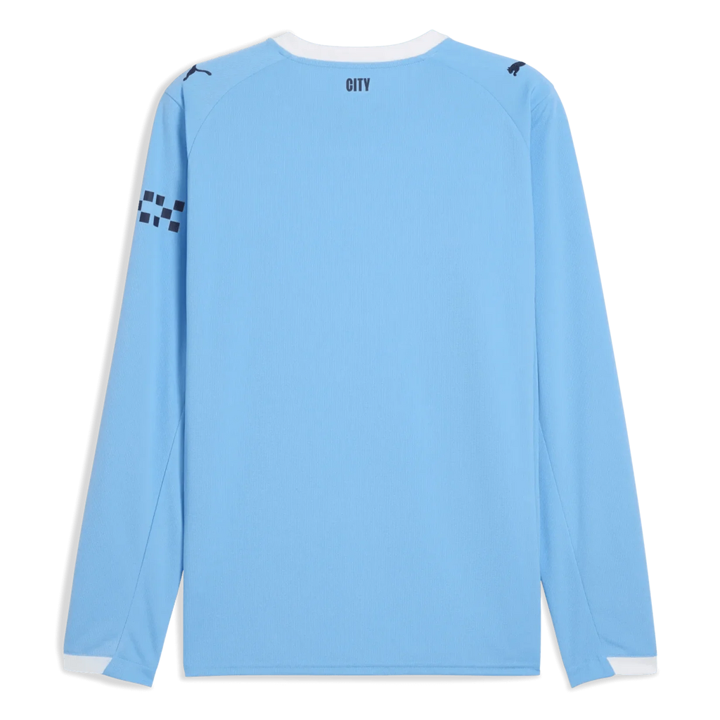 Puma 2025-26 Manchester City Men's Stadium Home Long-Sleeve Soccer Jersey