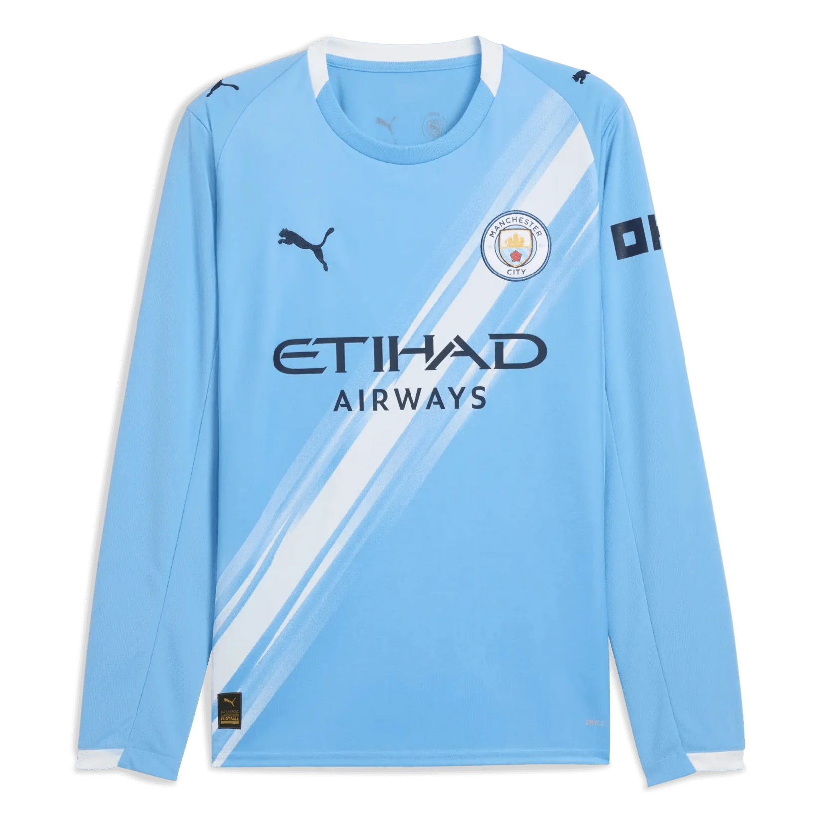 Puma 2025-26 Manchester City Men's Stadium Home Long-Sleeve Soccer Jersey