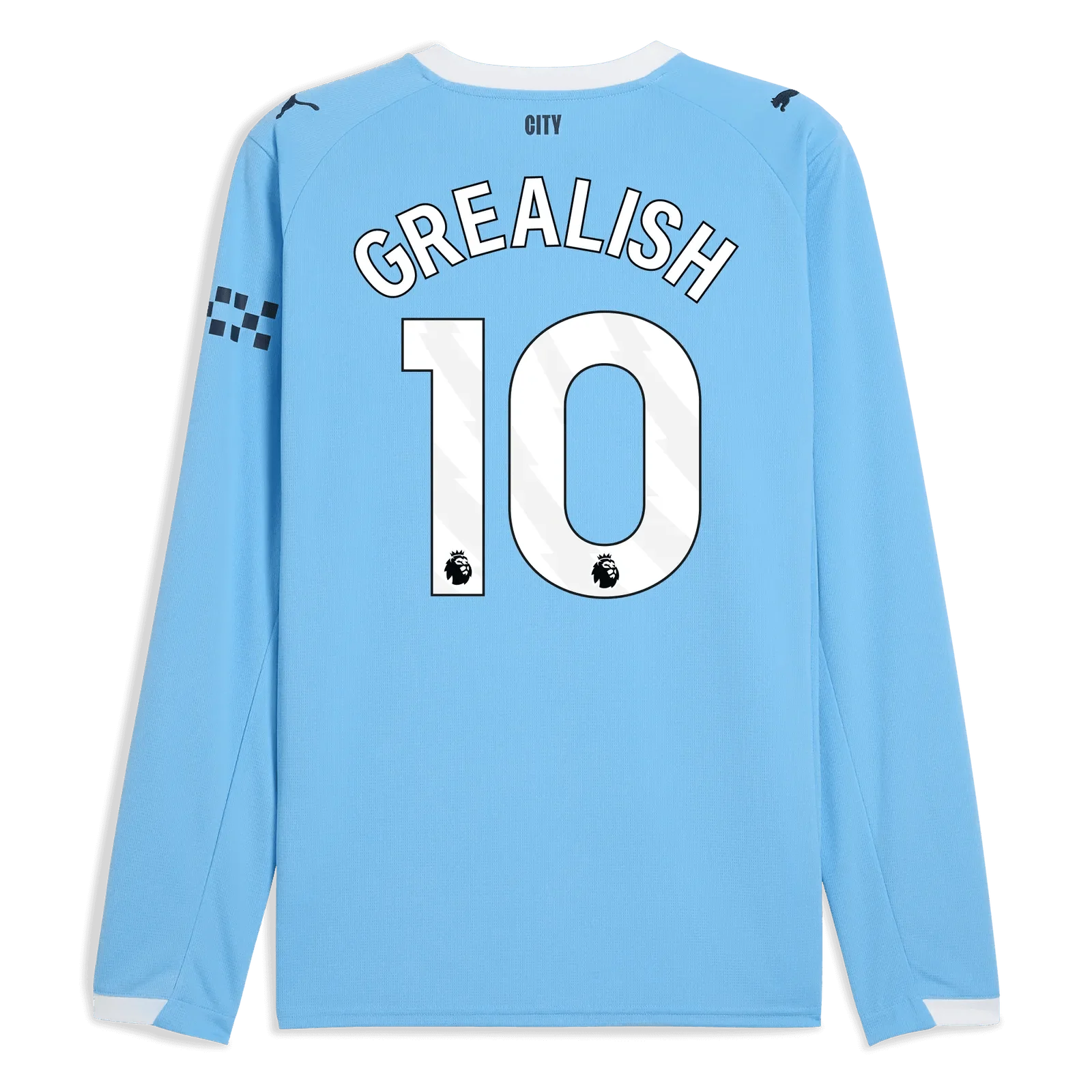 Puma 2025-26 Manchester City Men's Stadium Home Long-Sleeve Soccer Jersey