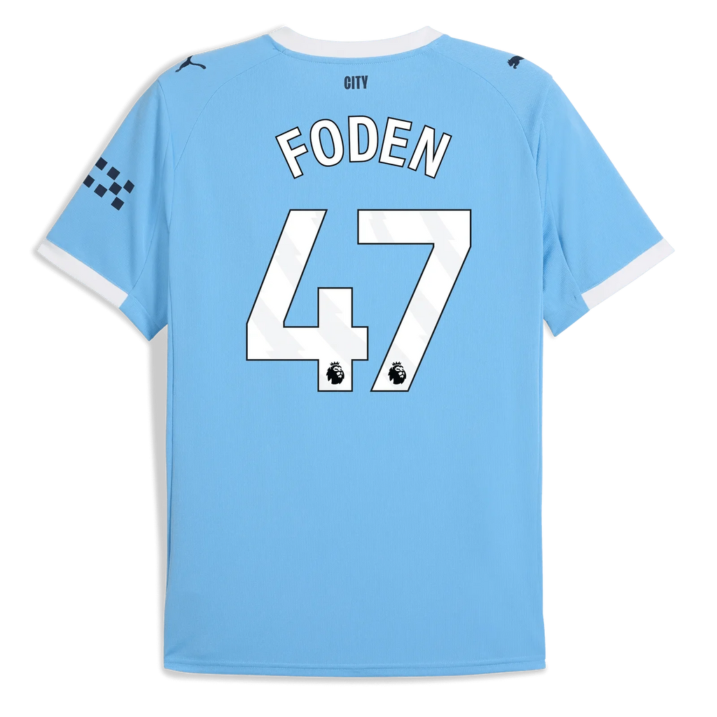 Puma 2025-26 Manchester City Youth Stadium Home Soccer Jersey