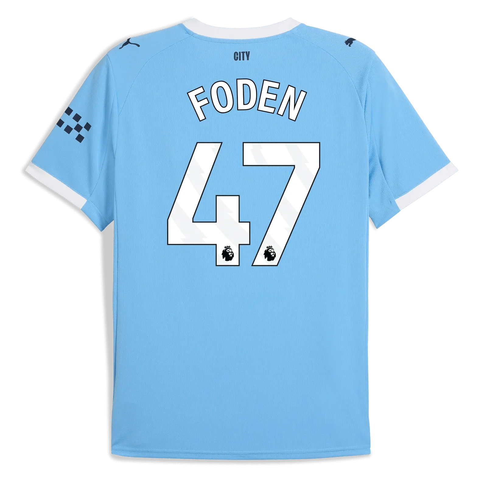 Puma 2025-26 Manchester City Youth Stadium Home Soccer Jersey
