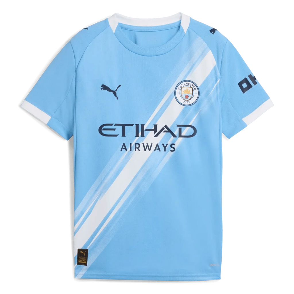 Puma 2025-26 Manchester City Youth Stadium Home Soccer Jersey