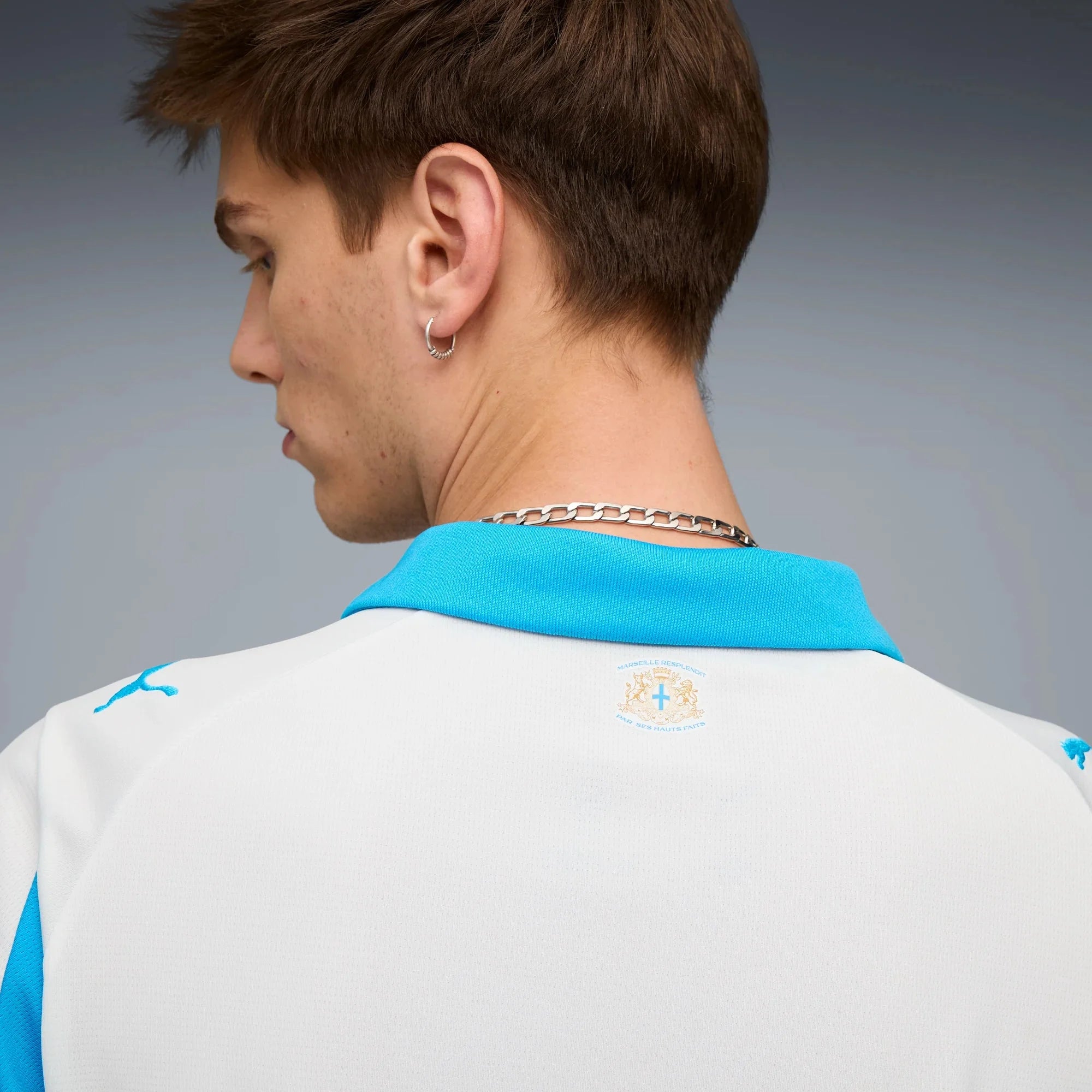 Puma 2025-26 Olympique de Marseille Men's Stadium Home Soccer Jersey