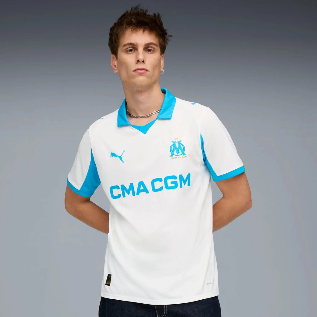 Puma 2025-26 Olympique de Marseille Men's Stadium Home Soccer Jersey