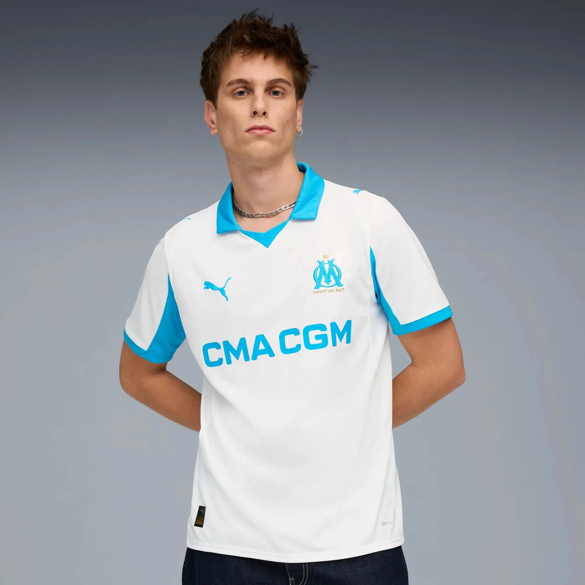 Puma 2025-26 Olympique de Marseille Men's Stadium Home Soccer Jersey