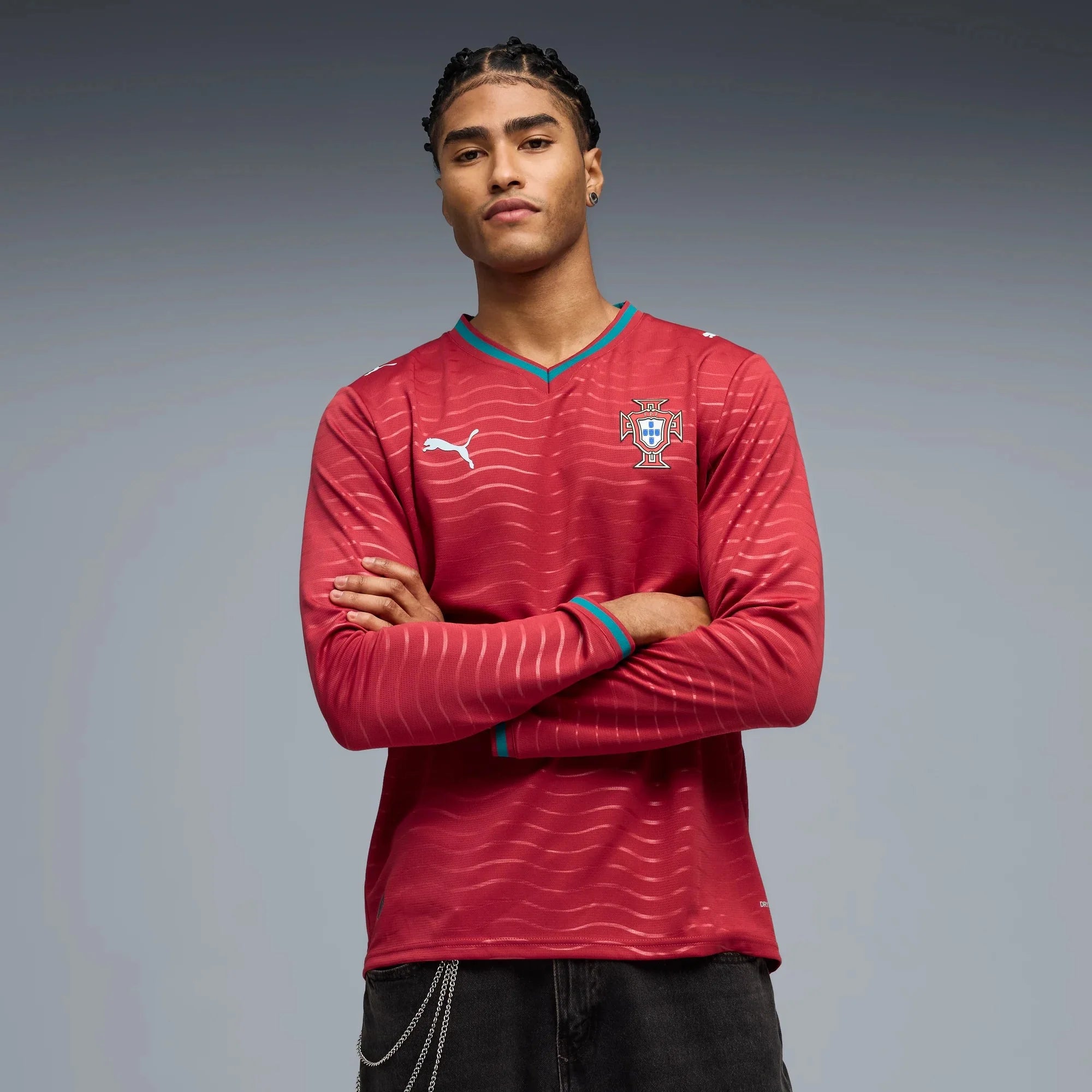 Puma 2026 Portugal Men's Stadium Home Long-Sleeve Soccer Jersey