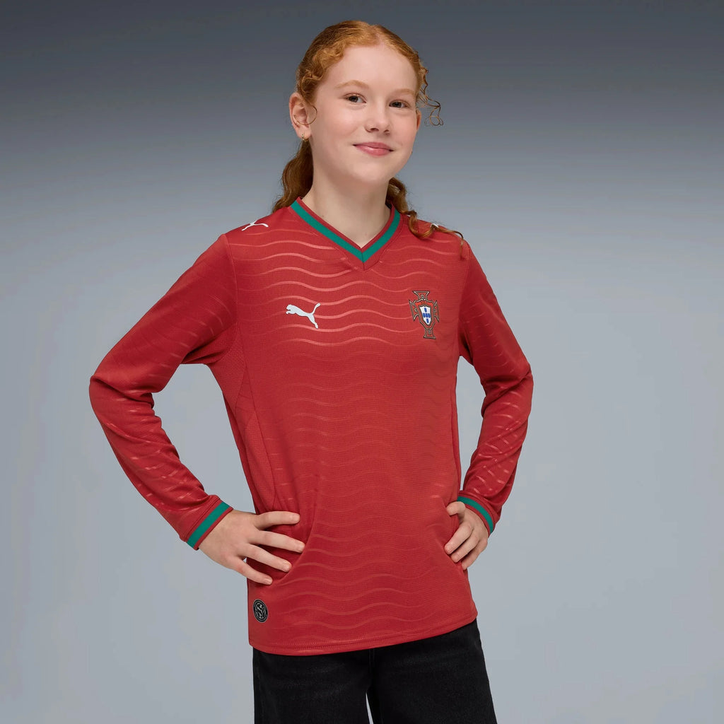 Puma 2026 Portugal Youth Stadium Home Long-Sleeve Jersey