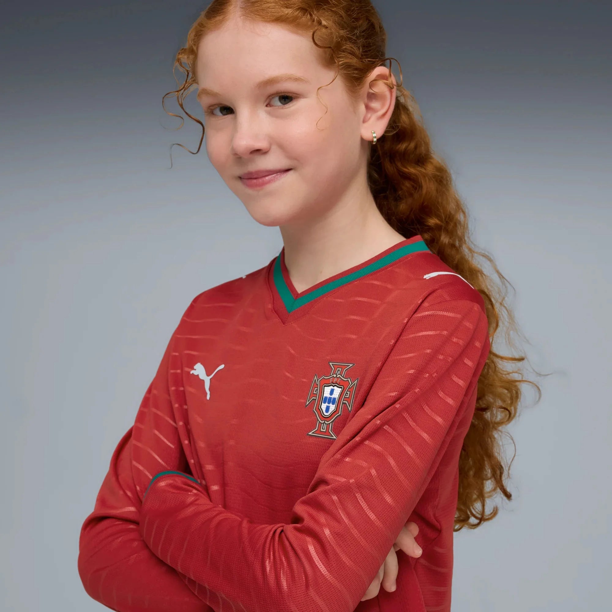 Puma 2026 Portugal Youth Stadium Home Long-Sleeve Jersey