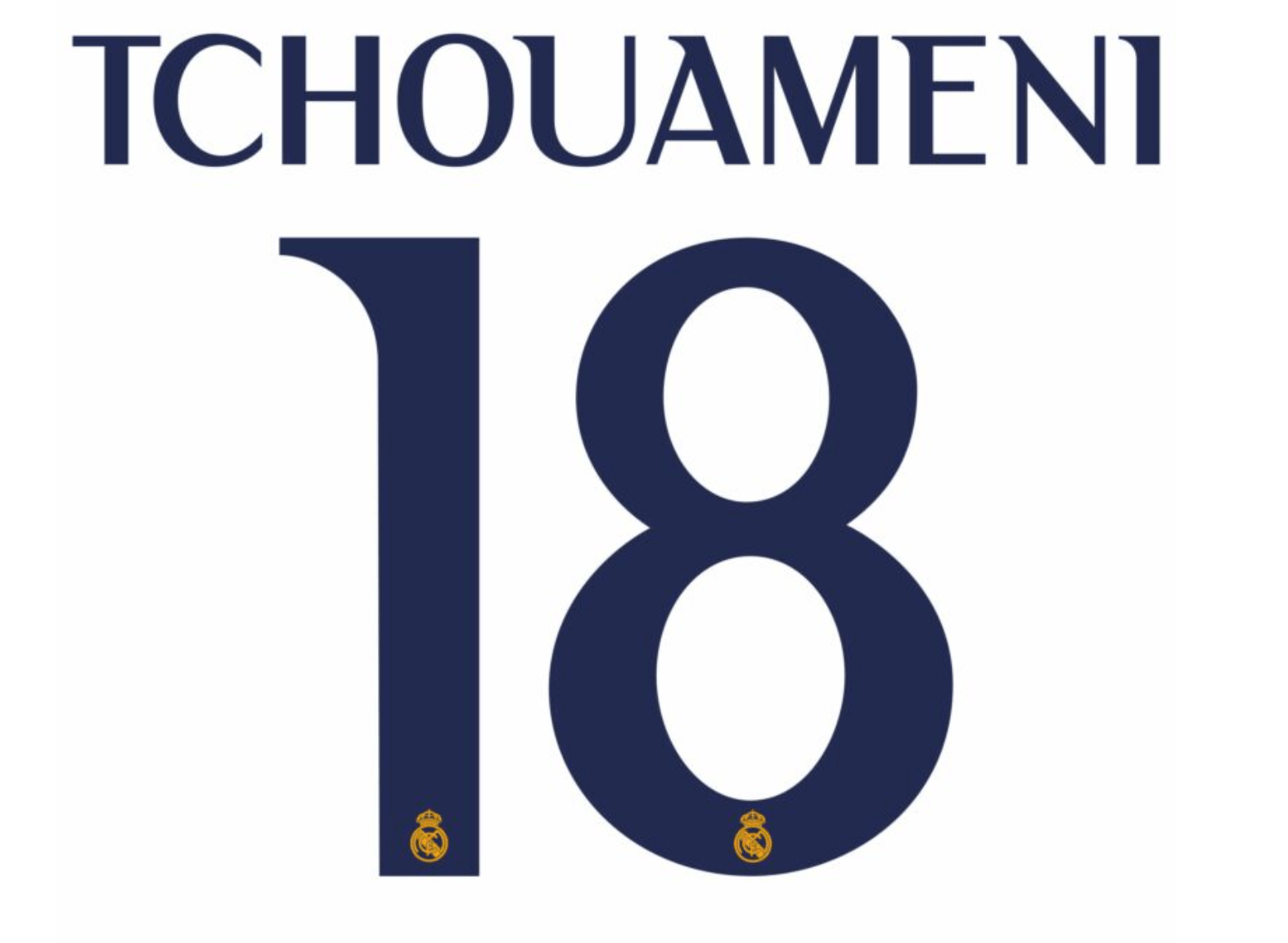 Real Madrid 2023-Home Tchouameni #18 Jersey Name Set