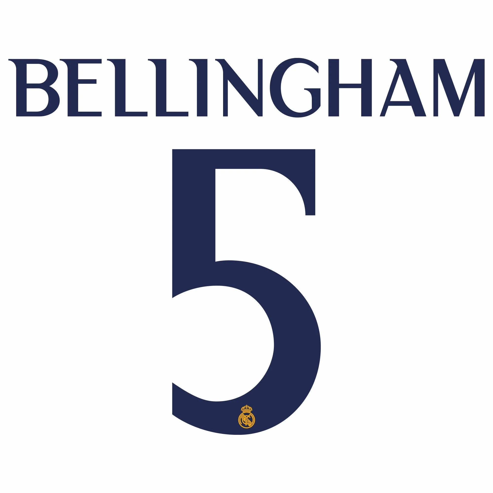 Real Madrid 2023/24 Home Bellingham #5 Youth Jersey Name Set