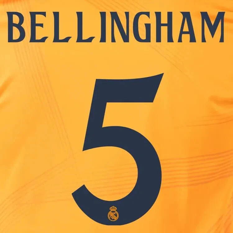 Real Madrid 2024/25 Away BELLINGHAM #5 Official Name Set