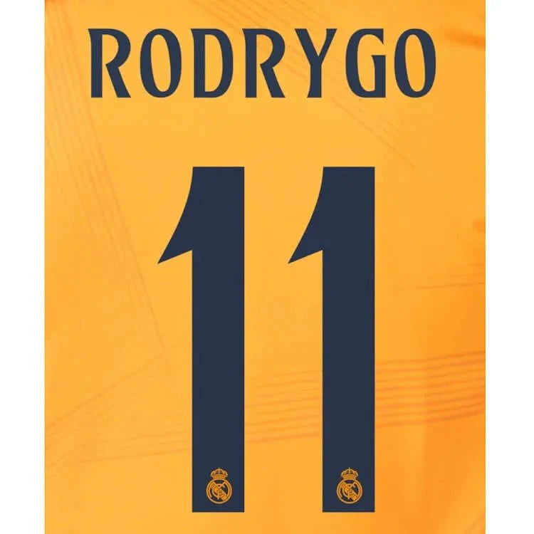 Real Madrid 2024/25 Away RODRYGO #11 Youth Official Name Set