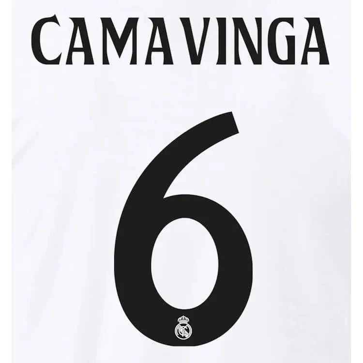 Real Madrid 2024/25 Home Camavinga #6 Jersey Name Set