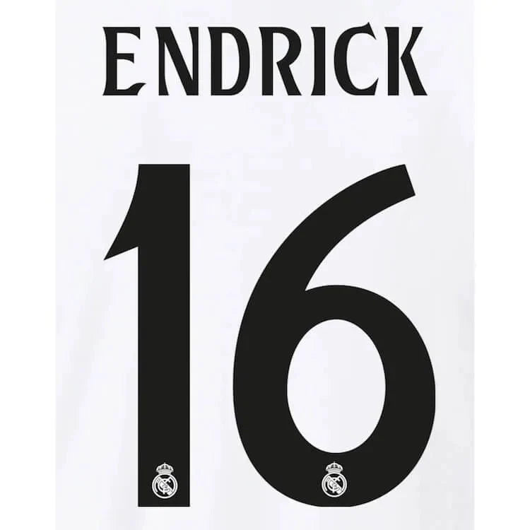 Real Madrid 2024/25 Home ENDRICK #9 Official Name Set