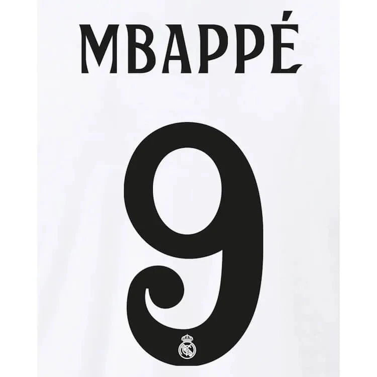 Real Madrid 2024/25 Home MBAPPE #9 Youth Official Name Set