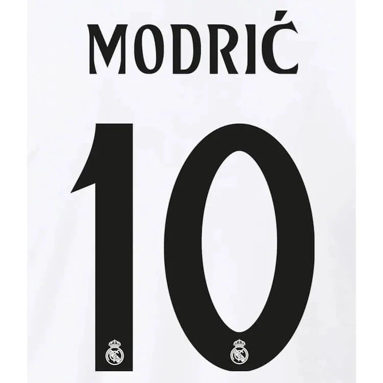 Real Madrid 2024/25 Home Modric #10 Jersey Name Set