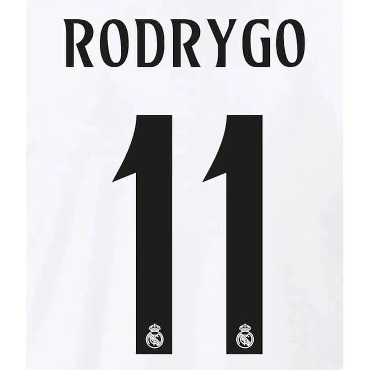 Real Madrid 2024/25 Home Rodrygo #11 Jersey Name Set