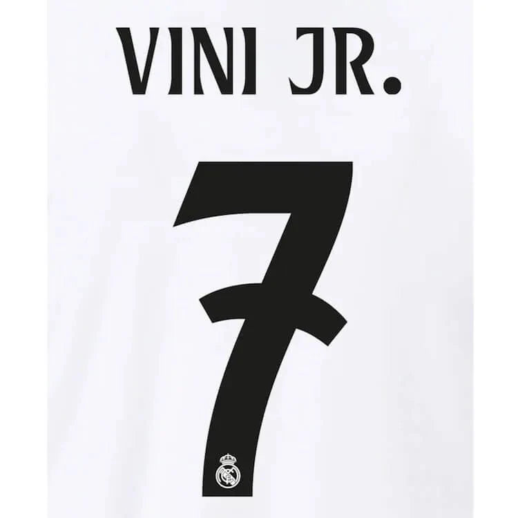 Real Madrid 2024/25 Home Vini JR #7 Youth Jersey Name Set