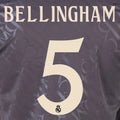Real Madrid 2024/25 Third BELLINGHAM #5 Youth Official Name Set (CL Version)