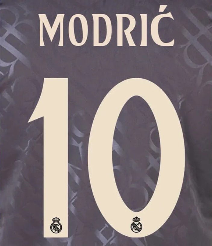 Real Madrid 2024/25 Third MODRIC #10 Youth Official Name Set (CL Version)