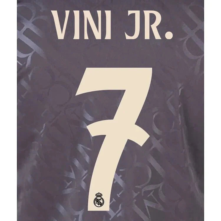 Real Madrid 2024/25 Third VINI JR #7 Youth Official Name Set (CL Version)