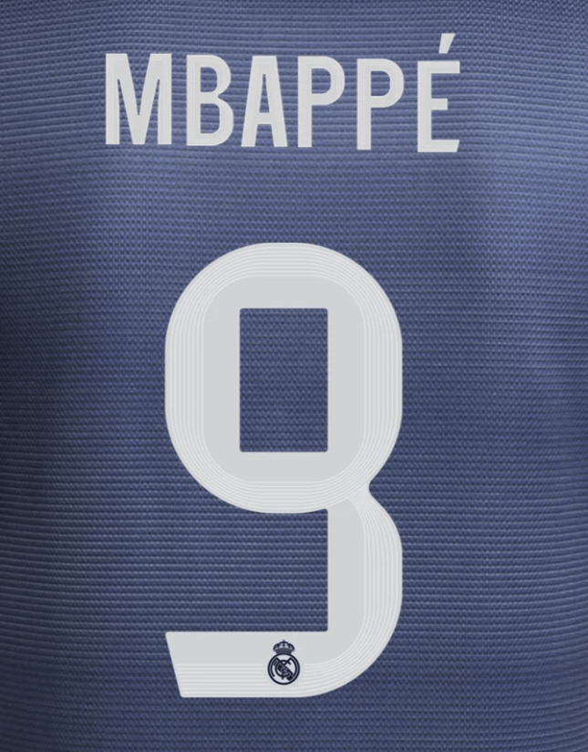 Real Madrid 2025/26 Away MBAPPE #9 Youth Official Name Set