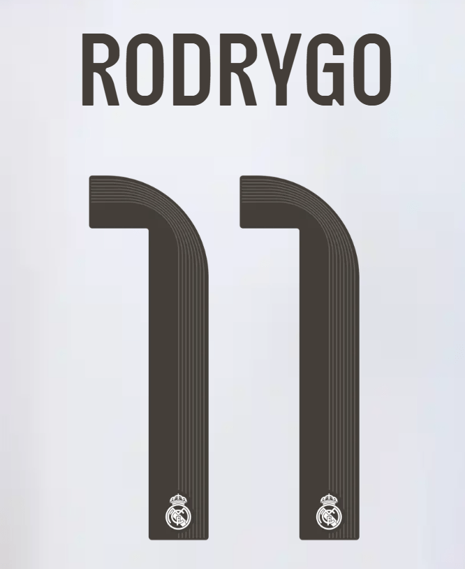 Real Madrid 2025/26 Home RODRYGO #11 Youth Official Name Set