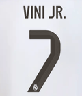 Real Madrid 2025/26 Home VINI JR #7 Youth Official Name Set