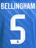 Real Madrid 2025/26 Third BELLINGHAM #5 Youth Official Name Set (CL Version)