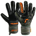 Reusch JR Attrakt Freegel Silver Finger Support Goalkeeper Gloves - Desert Green-Orange-Black