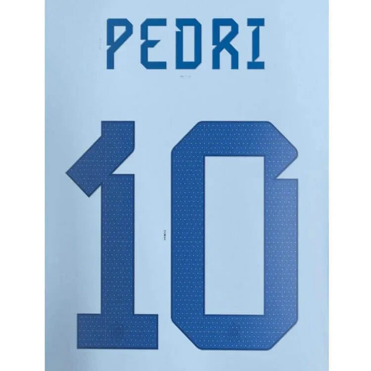 Spain 2022-23 Away Pedri #10 Jersey Name Set