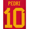 Spain 2022-23 Home Pedri #10 Jersey Name Set