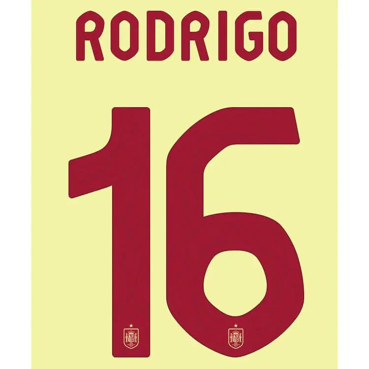 Spain 2024/25 Away Rodrigo #16 Jersey Name Set