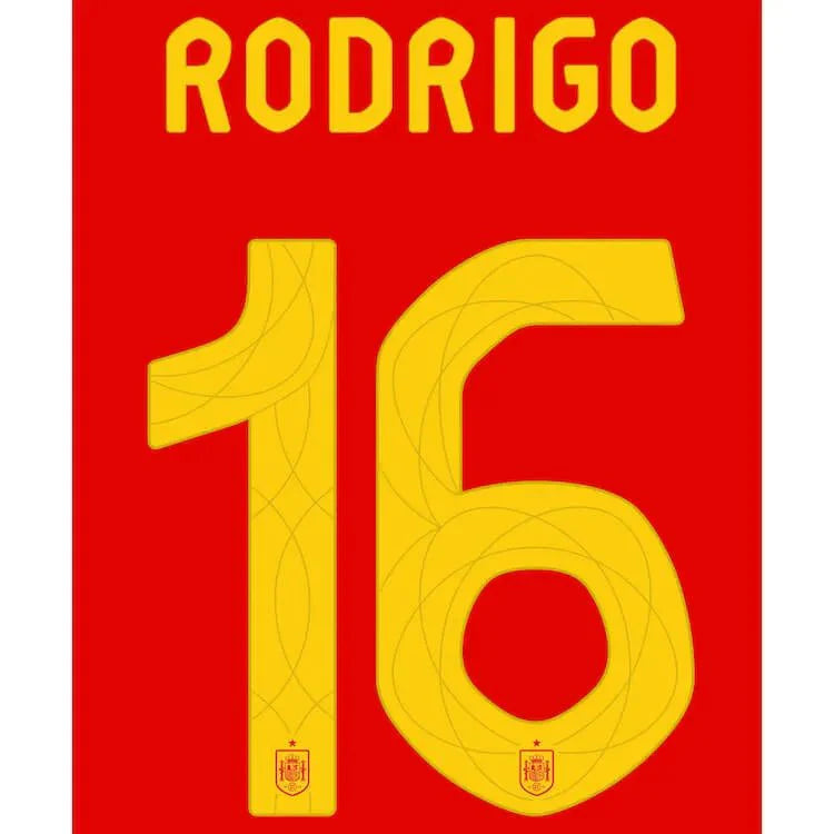 Spain 2024/25 Home Rodrigo #16 Jersey Name Set
