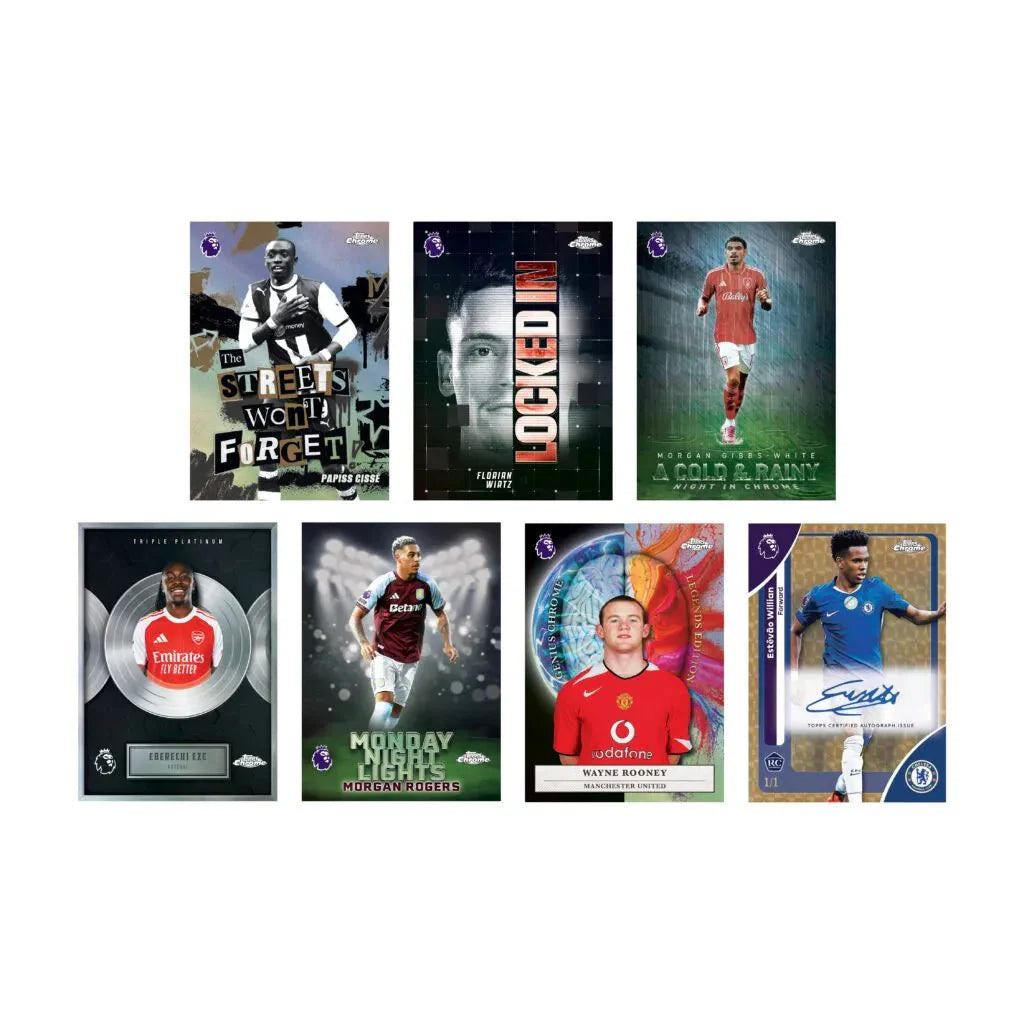 Topps 2025-26 Chrome Premier League Cards Blaster PACK (4 Cards Each)