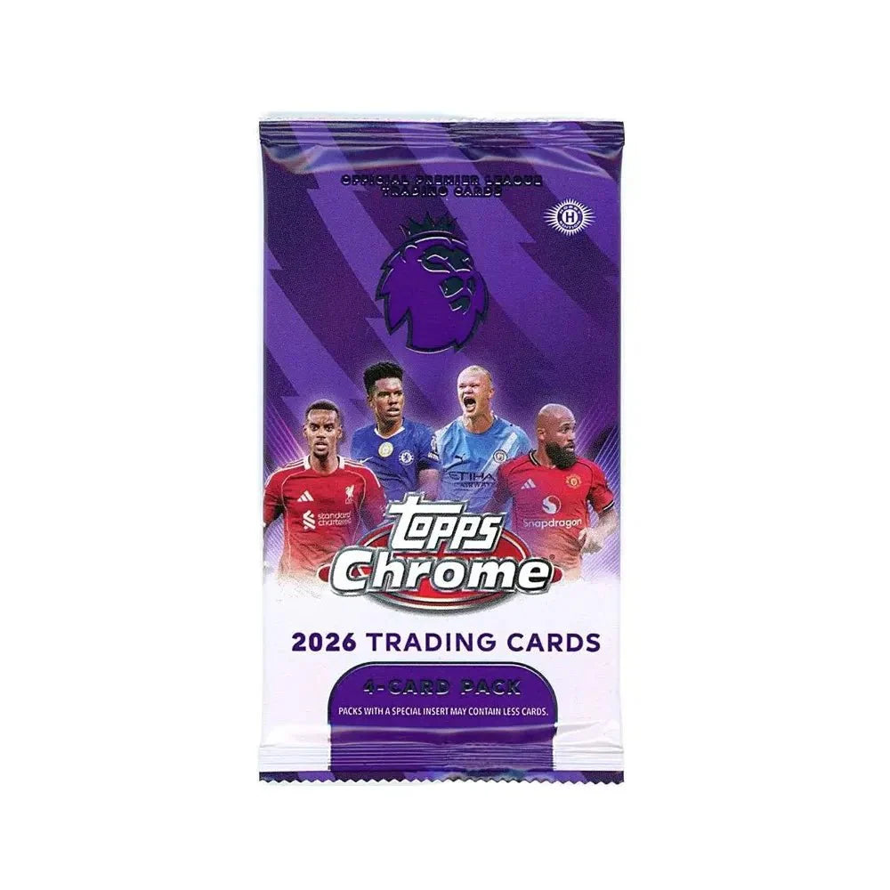 Topps 2025-26 Chrome Premier League Cards Hobby PACK (4 Cards Each)