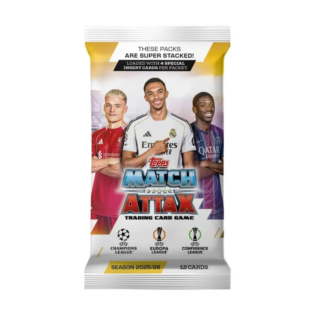 Topps 2025-26 Match Attax UEFA Champions League Cards Starter Pack (Album, 27 Cards + 2 LE)
