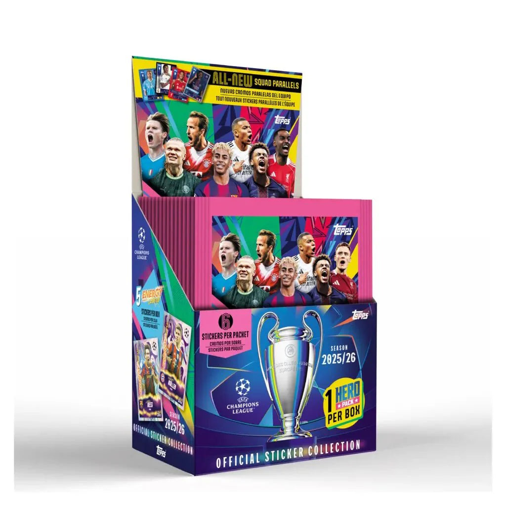 Topps 2025-26 UEFA Champions League Stickers BOX (50 Packs Each)