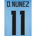 Uruguay 2022-23 Home/Away  D. Nunez #11 Jersey Name Set