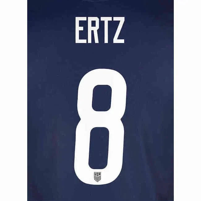 USWNT 2020/21 Away  Ertz #8 Jersey Name Set