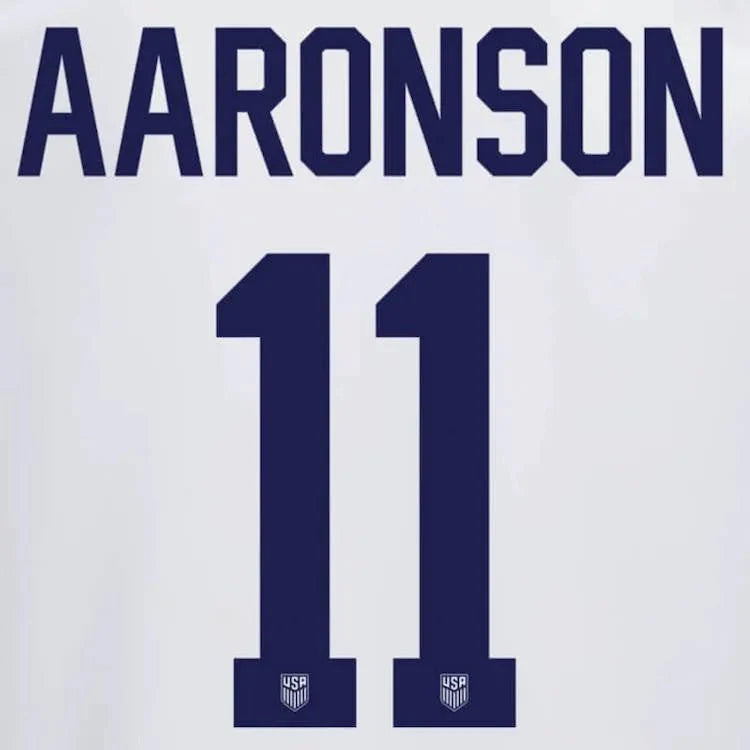 USMNT 2022-23 Home Aaronson #11 Jersey Name Set
