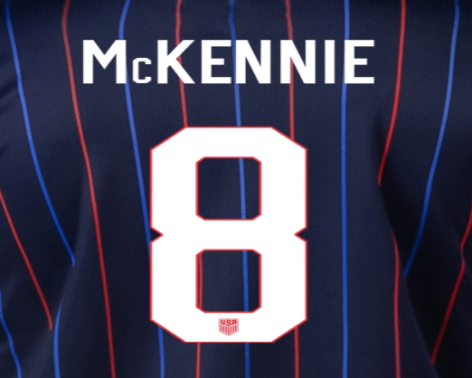 USMNT 2025 Away A. MCKENNIE #8 Official Name Set
