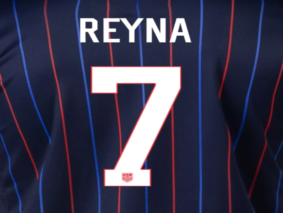 USMNT 2025 Away A. REYNA #7 Official Name Set
