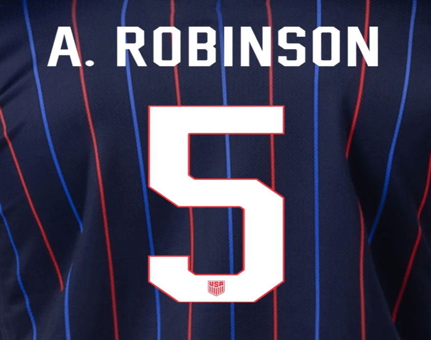 USMNT 2025 Away A. ROBINSON #5 Official Name Set