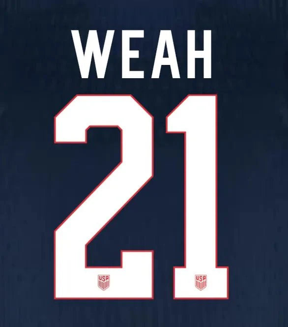 USMNT 2025 Away WEAH #21 Official Name Set