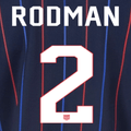 USWNT 2025 Away  Rodman #2 Jersey Name Set 8"