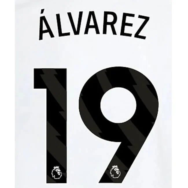 West Ham 2023-Away Alvarez #19 Jersey Name Set-Black